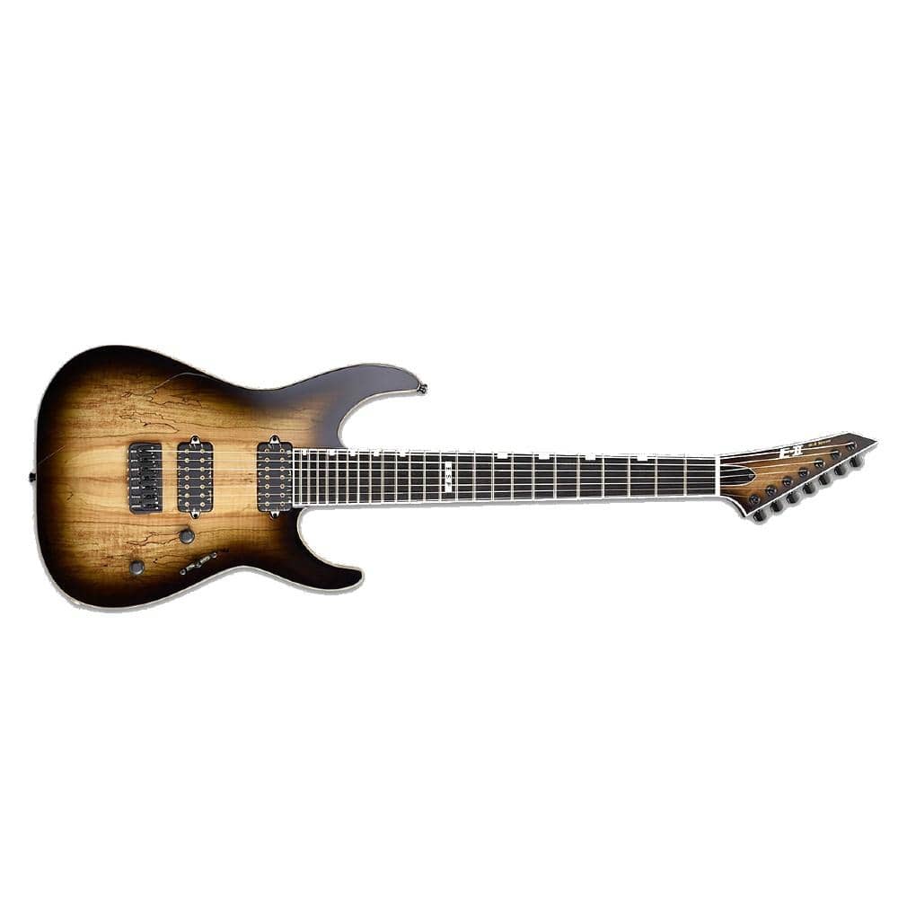 esp electric guitars dark brown natural burst esp e ii m ii 7nt 7 string electric guitar - dark brown natural burst