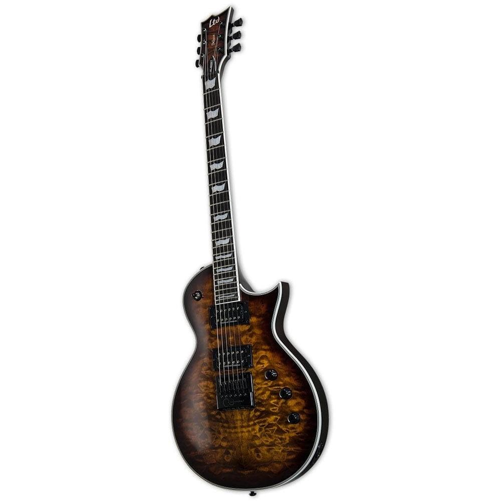 esp electric guitars esp ec-1000 evertune 6-string electric guitar - dark brown sunburst