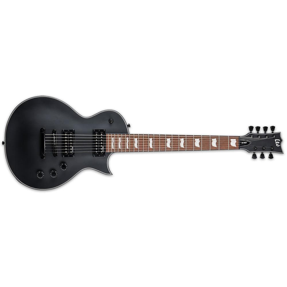 esp electric guitars esp ec-257 7 string electric guitar - black satin