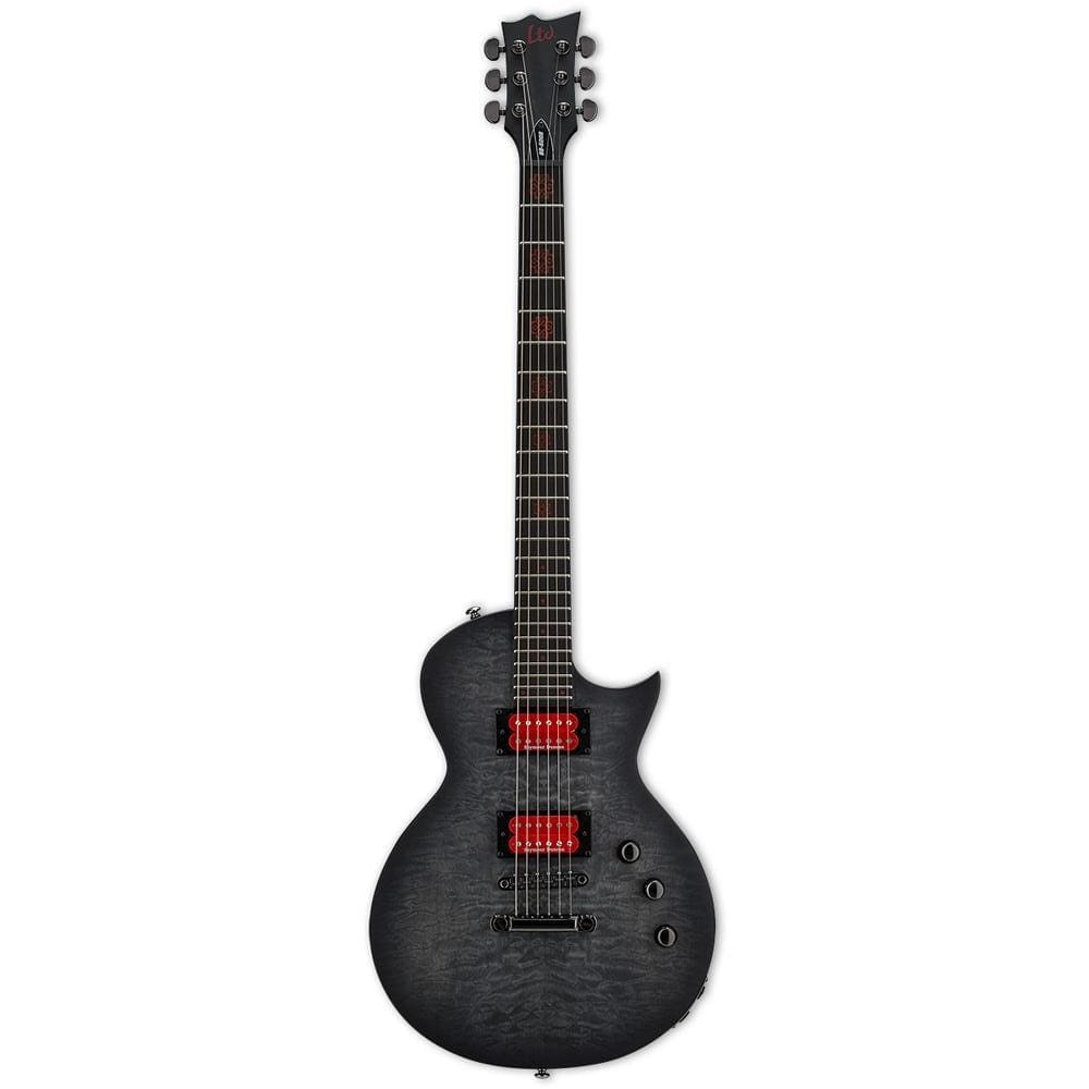 esp electric guitars esp ltd bb-600 baritone electric guitar - see thru black sunburst satin