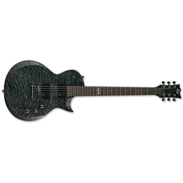 esp electric guitars esp ltd ec-100qm electric guitar- see through black