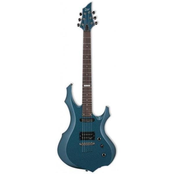 esp electric guitars esp ltd f series f-10 6 string electric guitar - rosewood fretboard #color_gunsmoke-blue