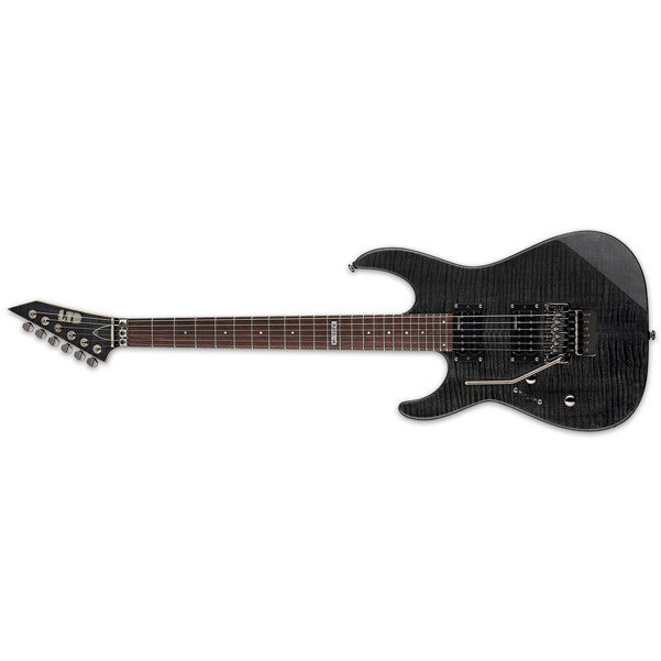 esp electric guitars esp ltd m-100fm - see thru black flamed - left handed - garage sale