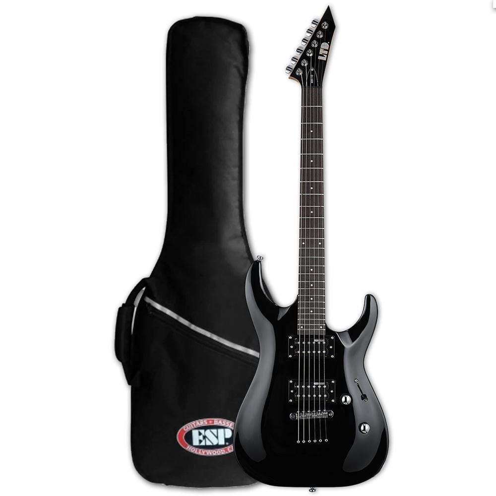 esp electric guitars esp ltd mh 10 6 string electric guitar - black