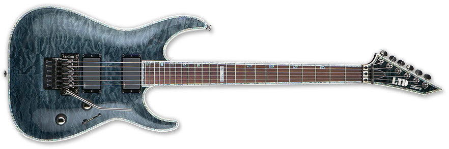 esp electric guitars esp ltd mh-1000 see through black electric guitar