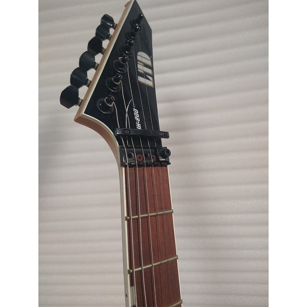 esp electric guitars esp ltd mh-200 6-string electric guitar - black - open box b stock