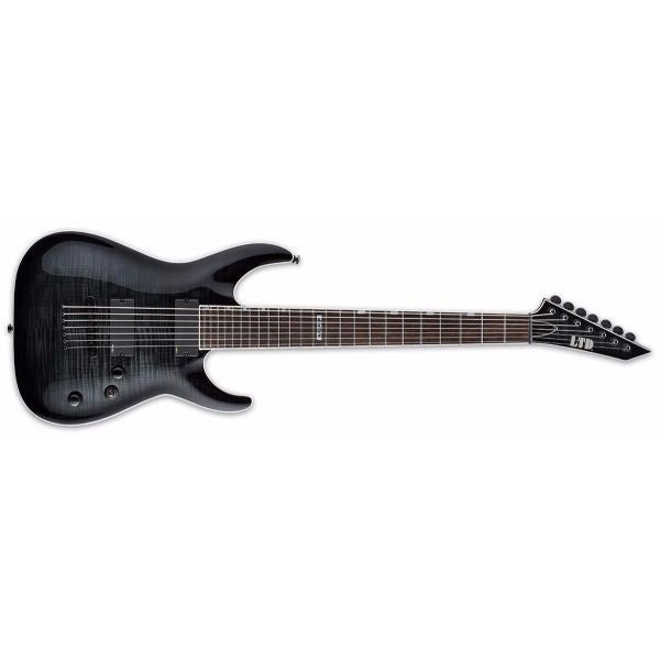 esp electric guitars esp ltd mh-417b fm 7-string baritone electric guitar