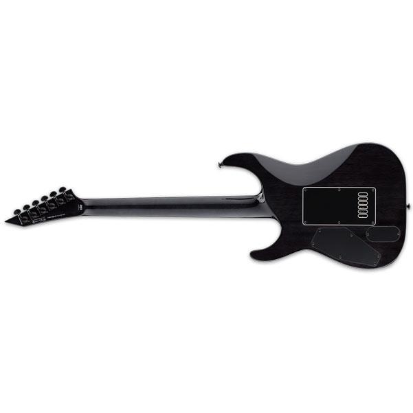 esp electric guitars esp ltd mh1000 evertune flamed maple electric guitar - see thru black