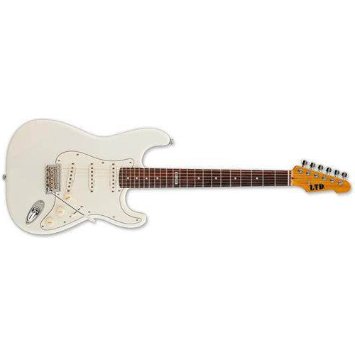 esp electric guitars esp ltd st-213 row rosewood electric guitar in olympic white