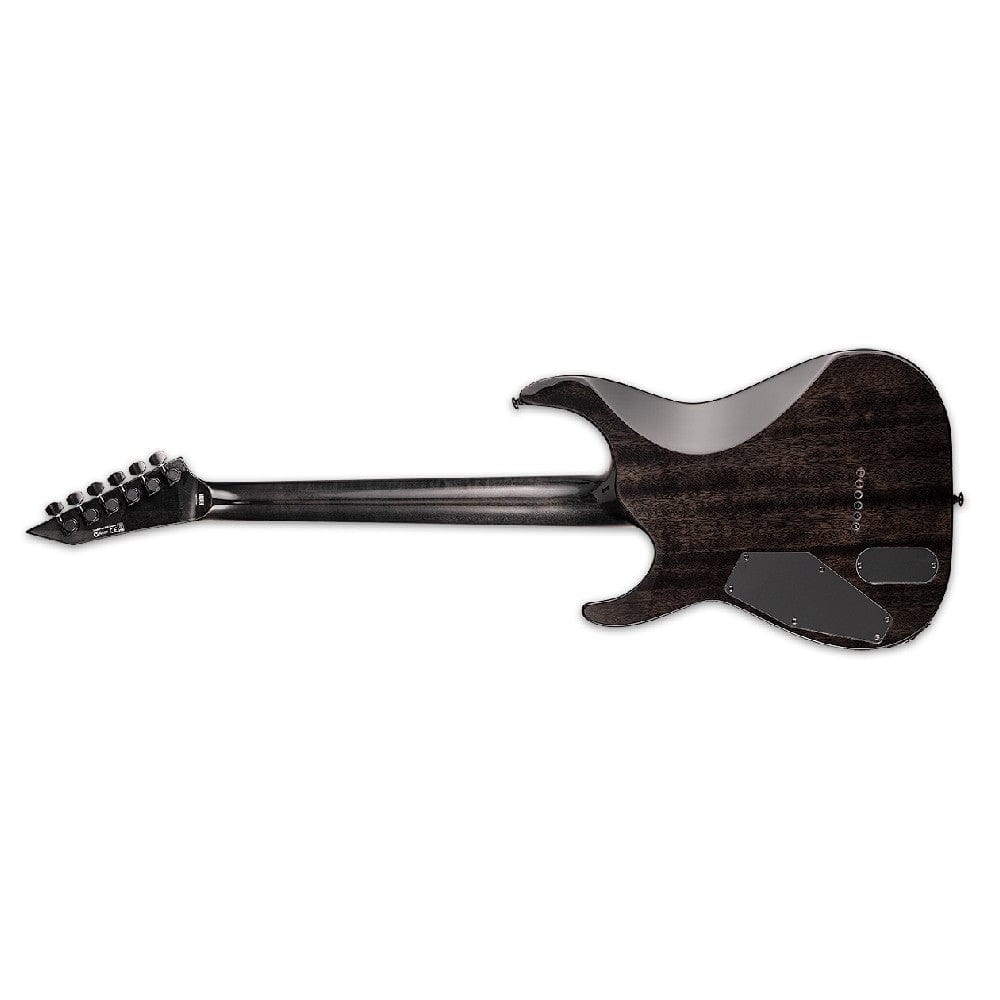 esp electric guitars esp mh 1001nt 6 string electric guitar - see thru black