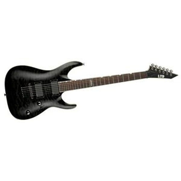 esp electric guitars esp mh401qmnt neck through electric guitar with emg 81/85 - stblk