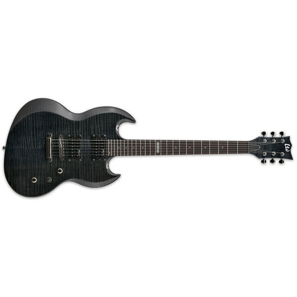 esp electric guitars esp viper-100fm see-thru black