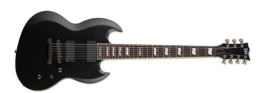 esp electric guitars esp viper-417 electric guitar, 7-string - black satin