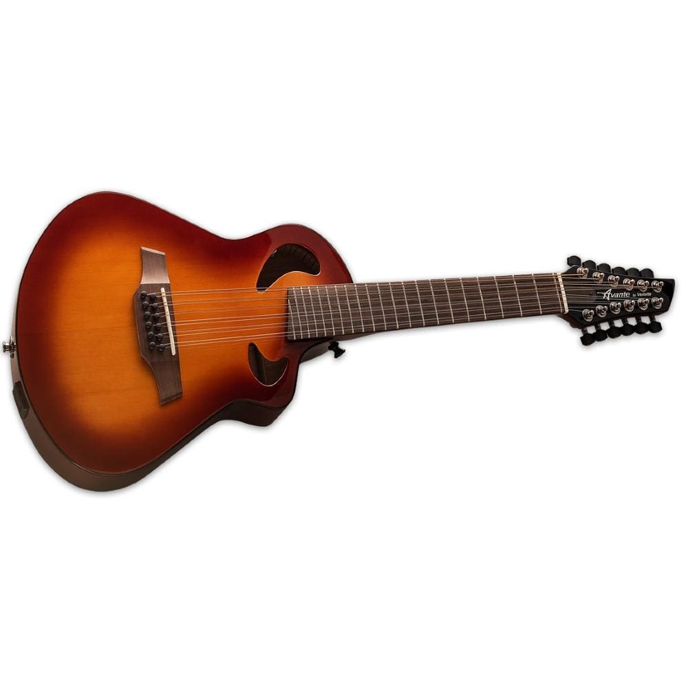 esp electro acoustic guitars esp avante gryphon ag12 12 string electro acoustic guitar with bag #color_tobacco-burst