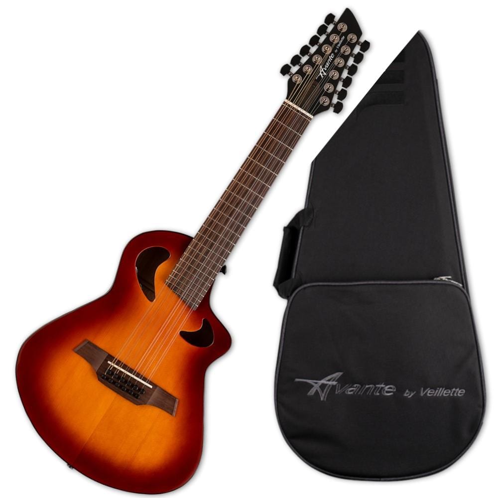 esp electro acoustic guitars tobacco burst esp avante gryphon ag12 12 string electro acoustic guitar with bag #color_tobacco-burst