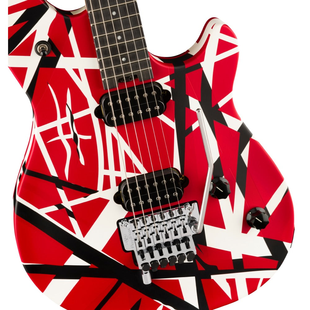 EVH Electric Guitars Red with Black and White Stripes EVH Wolfgang Special Striped Series 6 String Electric Guitar