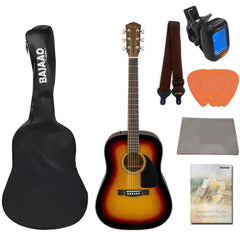 Fender Acoustic Guitar Bundles Sunburst Fender CD 60 Dread V3 DS 6 String Acoustic Guitar Bundle with Dust Cover, Tuner, Cloth, Strap, Picks & Ebook