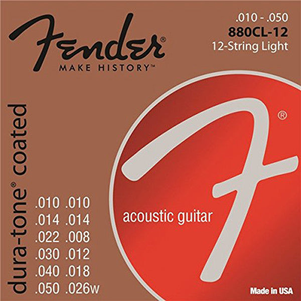 Buy Fender 880CL12 80/20 Dura Tone Coated Acoustic Guitar Strings