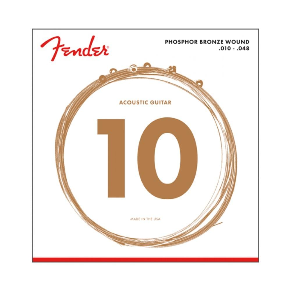 fender acoustic guitar strings fender phosphor bronze acoustic guitar strings, ball end, 60xl - 10-48