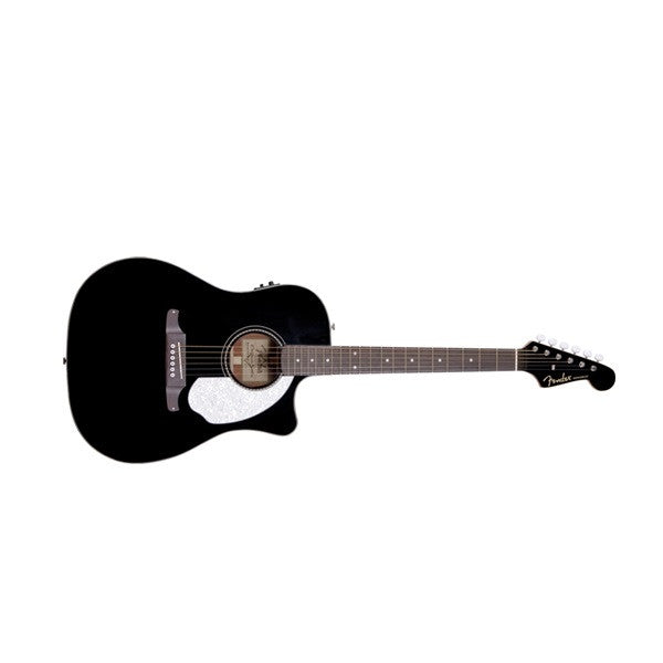 fender acoustic guitars black fender sonoran sce dreadnought cutaway electro acoustic guitar, fishman preamp, tuner #color_black