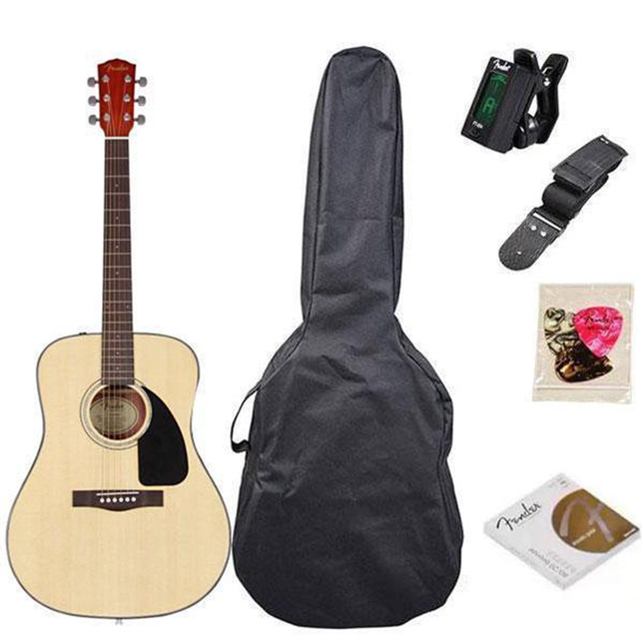 fender acoustic guitars cd60 guitar pack - natural fender cd60 dreadnought acoustic guitar pack #color_cd60-guitar-pack---natural