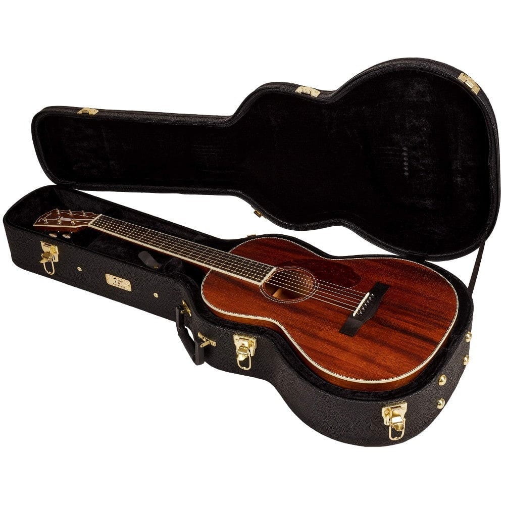 fender acoustic guitars fender pm-2 parlor ne all mahogany acoustic guitar with case