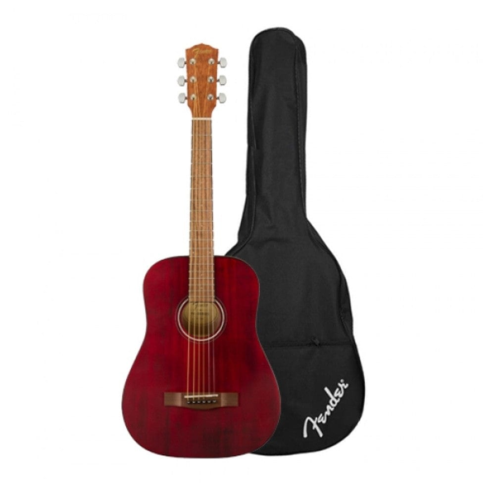 fender acoustic guitars red fender fa-15 steel 3/4 acoustic guitar with gig bag