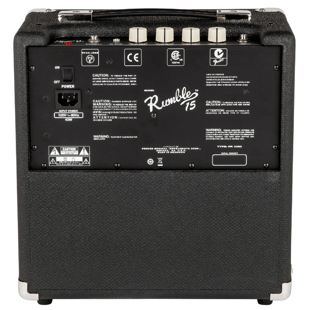 Fender Bass Combo Amplifiers Fender Rumble 15 Watt V3 Combo Bass Guitar Amplifier#type_bundle