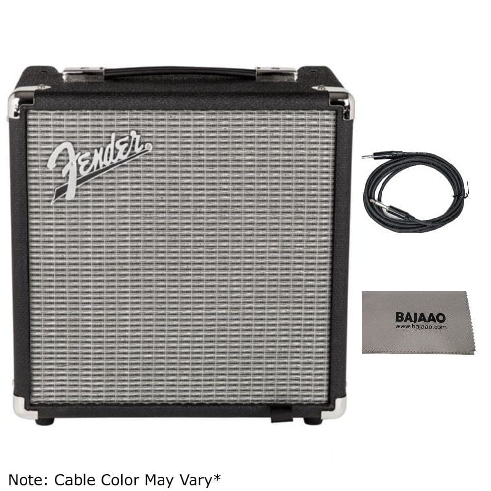 fender bass combo amplifiers fender rumble 15 watts bass combo amplifier with cable & polishing cloth