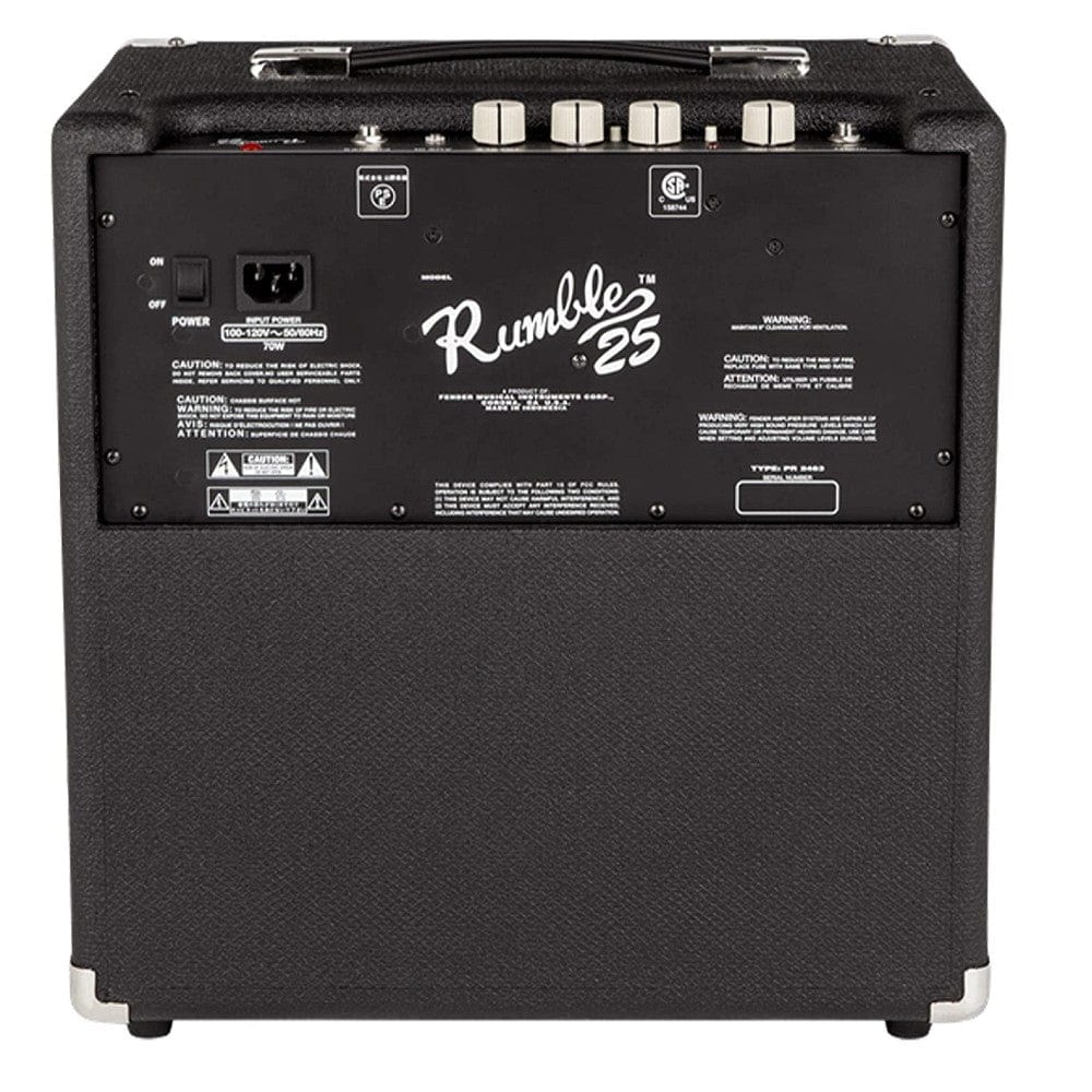 fender bass combo amplifiers fender rumble 25 watt bass combo amplifier with cable & polishing cloth - version 2