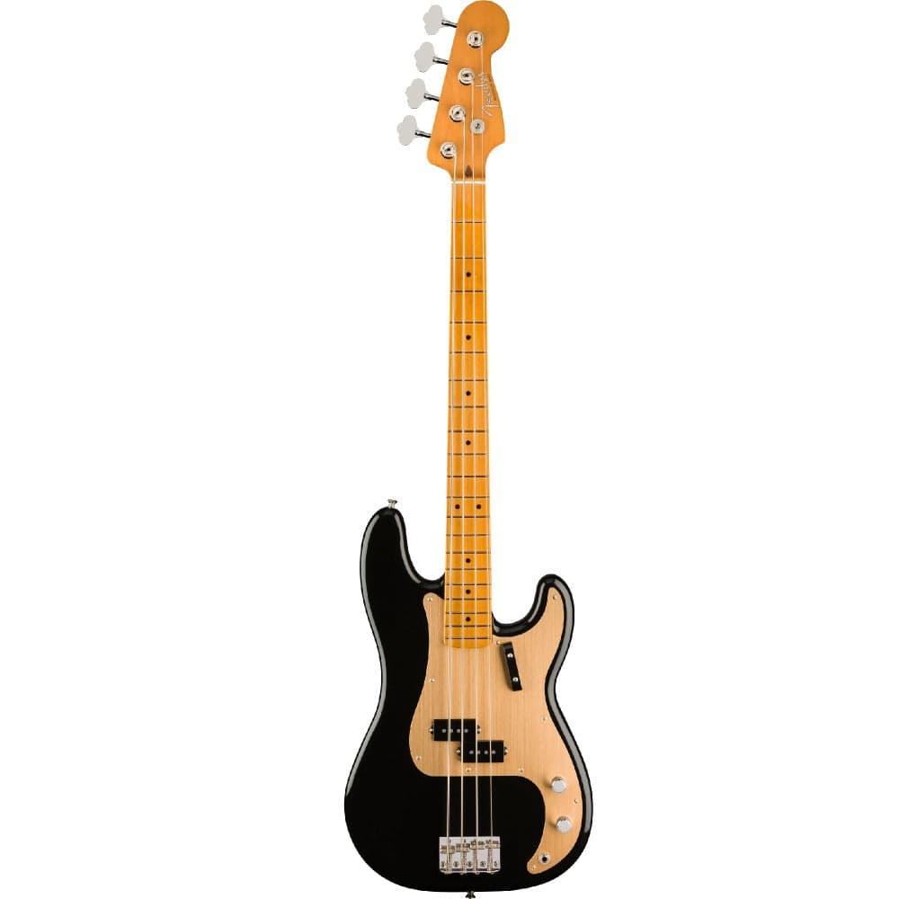 fender bass guitar black fender vintera ii '50s precision 4 string electric bass guitar #color_black