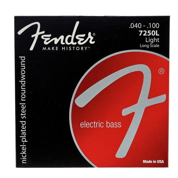 fender bass guitar strings fender nickel plated steel roundwound ls 7250l 40-100 bass strings.