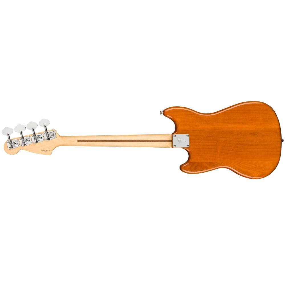 fender bass guitars aged natural fender player mustang bass pj, pau ferro 4 string bass guitar - aged natural
