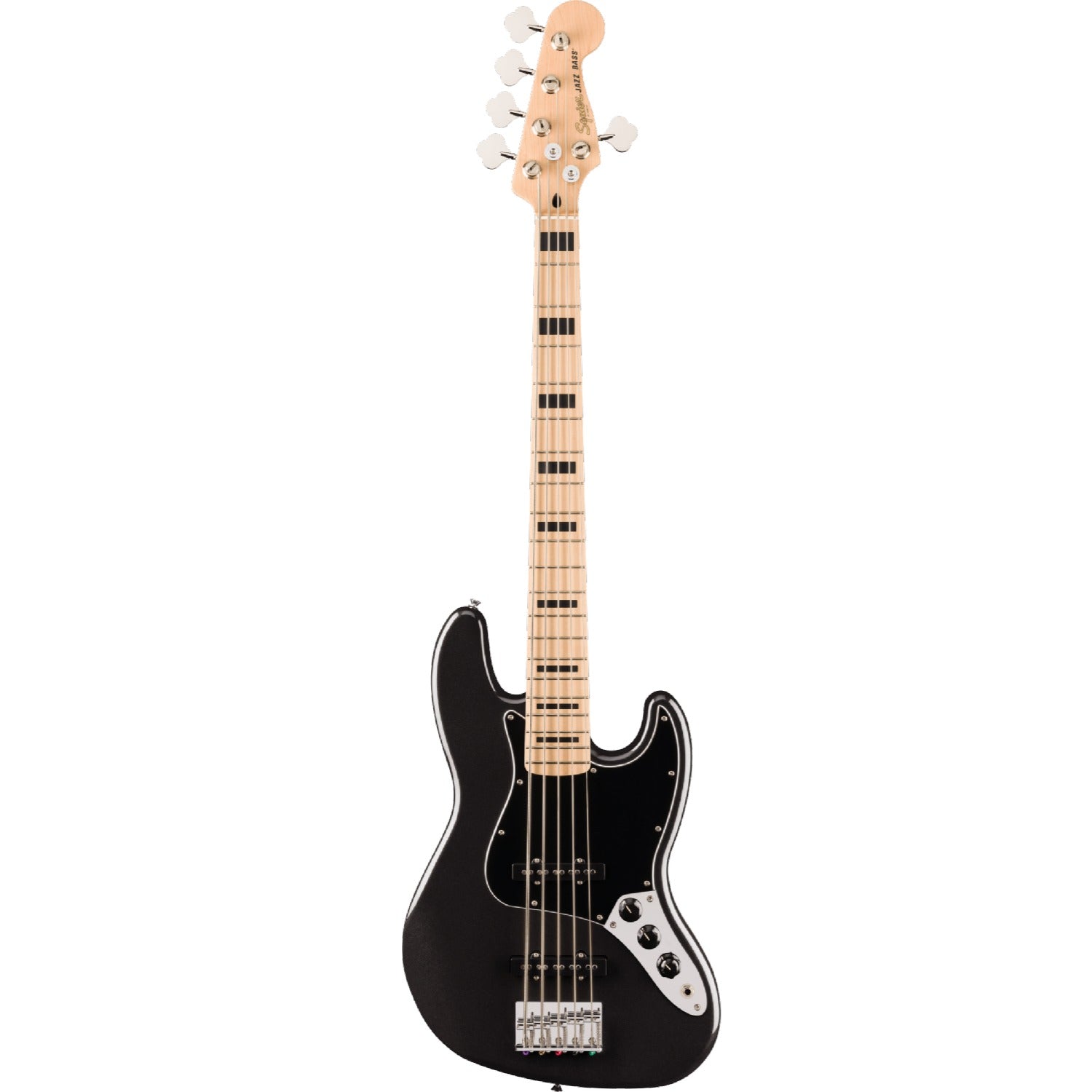 Fender Bass Guitars Black Metallic Fender Squier Affinity Active V Jazz 5 String Bass Guitar