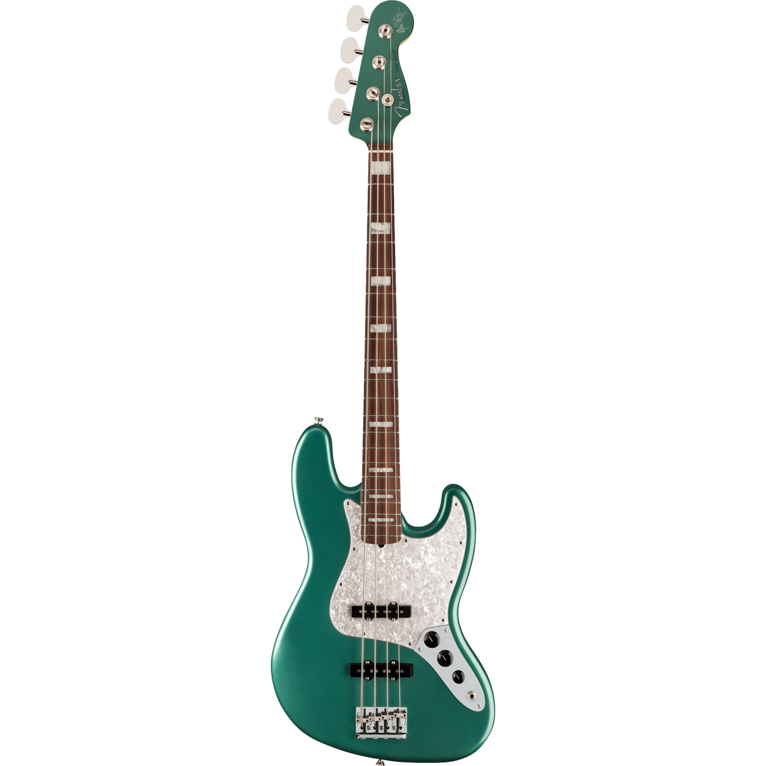 Fender Bass Guitars Fender Adam Clayton Jazz Bass Guitar, Rosewood Fingerboard, Sherwood Green Metallic