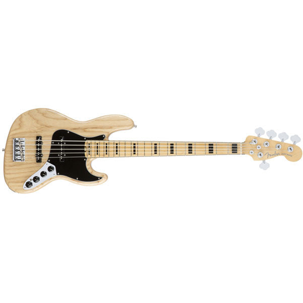 fender bass guitars fender american elite jazz bass v bass guitar - natural