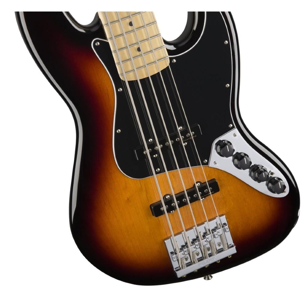 fender bass guitars fender deluxe active jazz 5-string bass guitar - maple