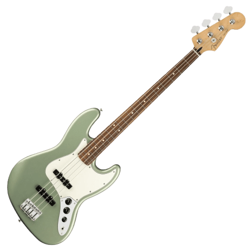 fender bass guitars fender player jazz 4 string bass guitar #color_sage-green-metallic,fretboard_pau-ferro