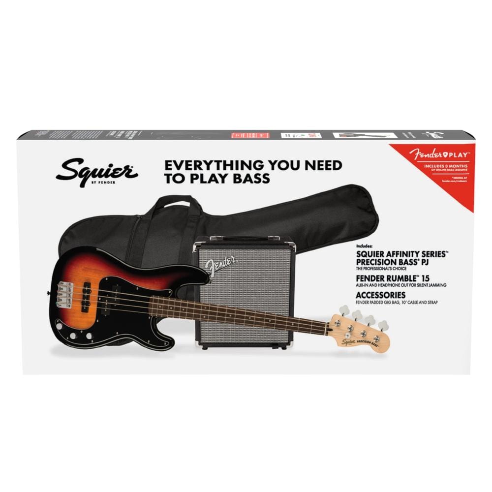 fender bass guitars fender squier affinity series 4 string precision bass pj pack