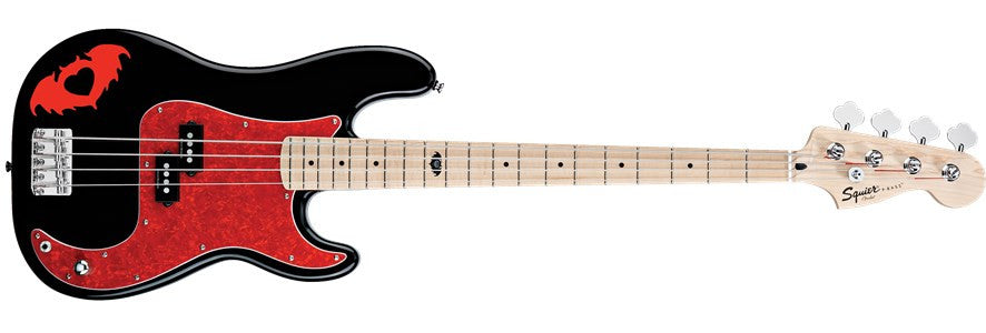 fender bass guitars fender squier pete wentz signature p bass guitar - black