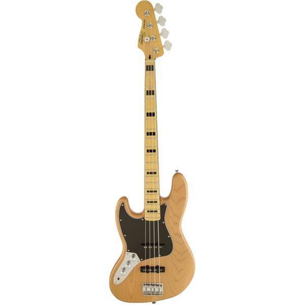 fender bass guitars fender squier vintage modified jazz bass 70s 4 string bass guitar - left handed - natural