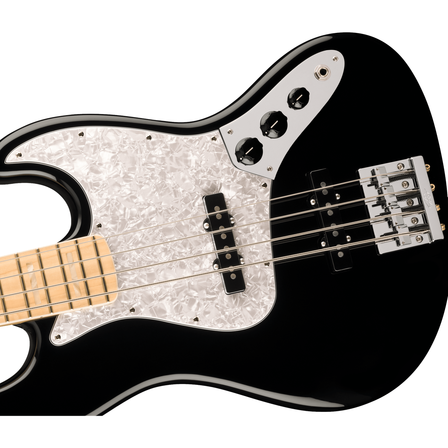 Fender Bass Guitars Fender U.S.A. Geddy Lee Jazz Bass Guitar, Maple Fingerboard, Black