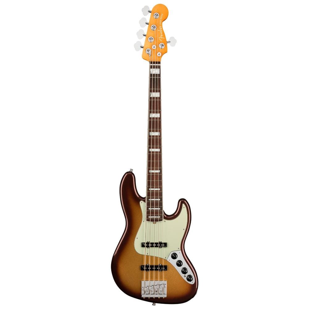 fender bass guitars mocha burst fender american ultra jazz v 5 string bass guitar #color_mocha-burst