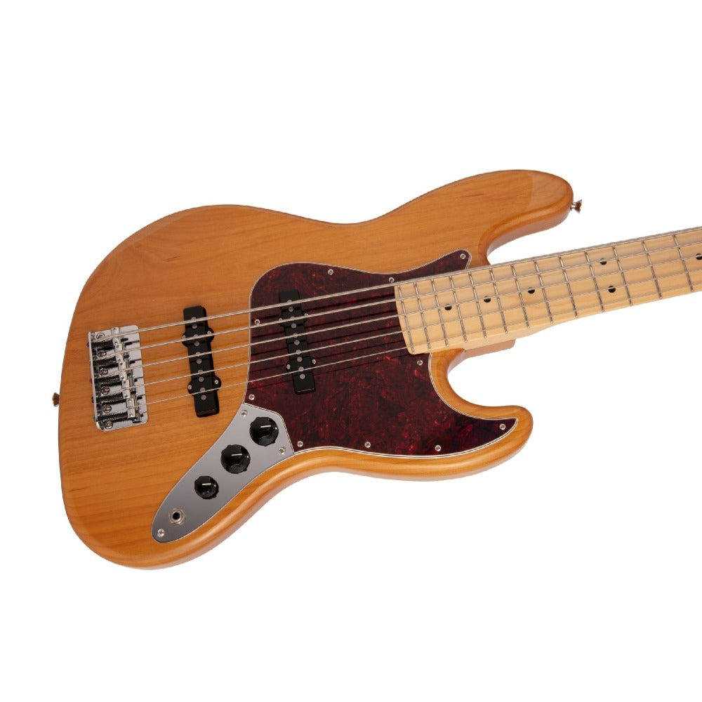 Fender Bass Guitars Vintage Natural Fender Hybrid II Jazz Bass V Maple 5 String Bass Guitar