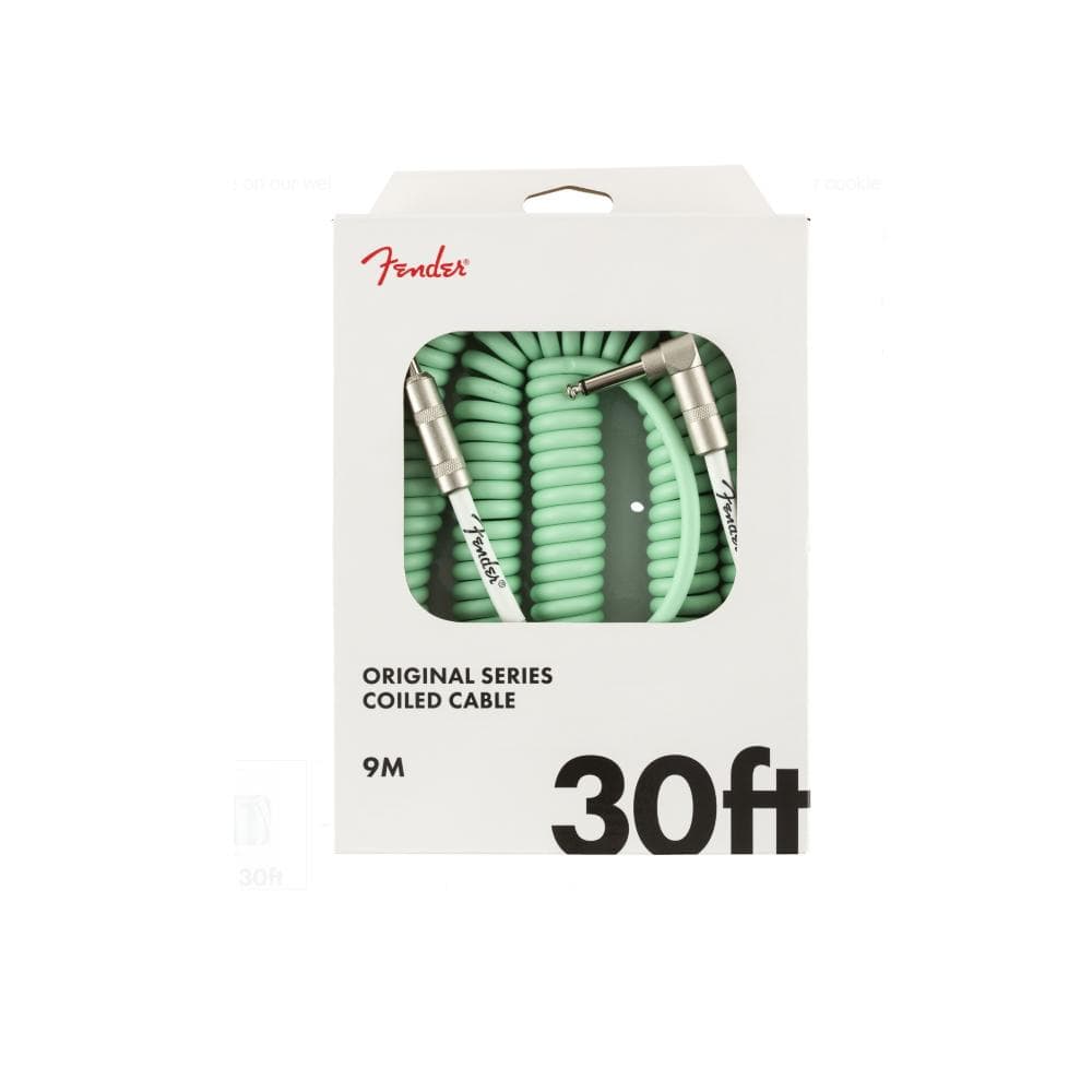 fender cables and connectors fender original series 30 feet right angle to straight coiled cables #color_surf-green