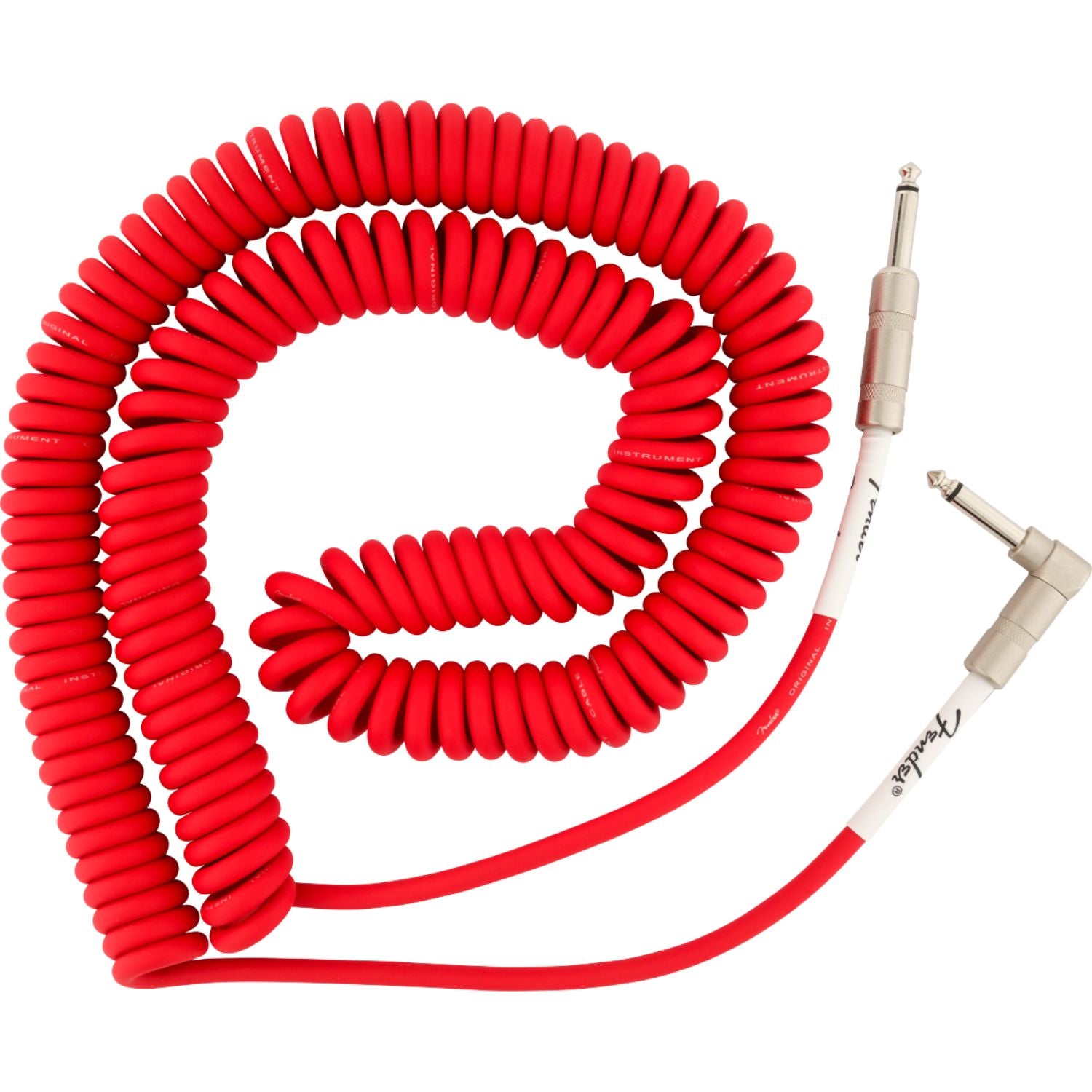 Fender Cables and Connectors Fiesta Red Fender Original Series 30 Feet Right Angle to Straight Coiled Cables #color_fiesta-red