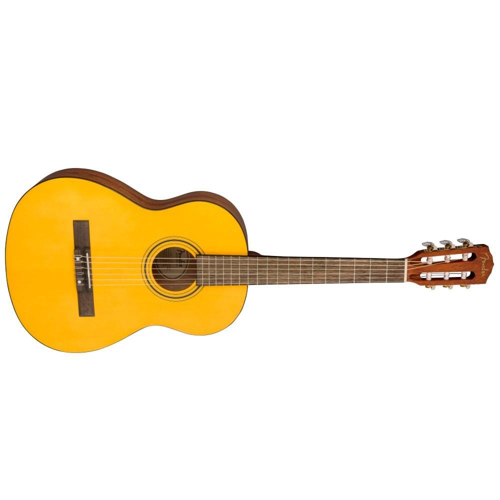 fender classical guitars fender esc-80 6 string 3/4 size classical guitar with gig bag - satin vintage natural