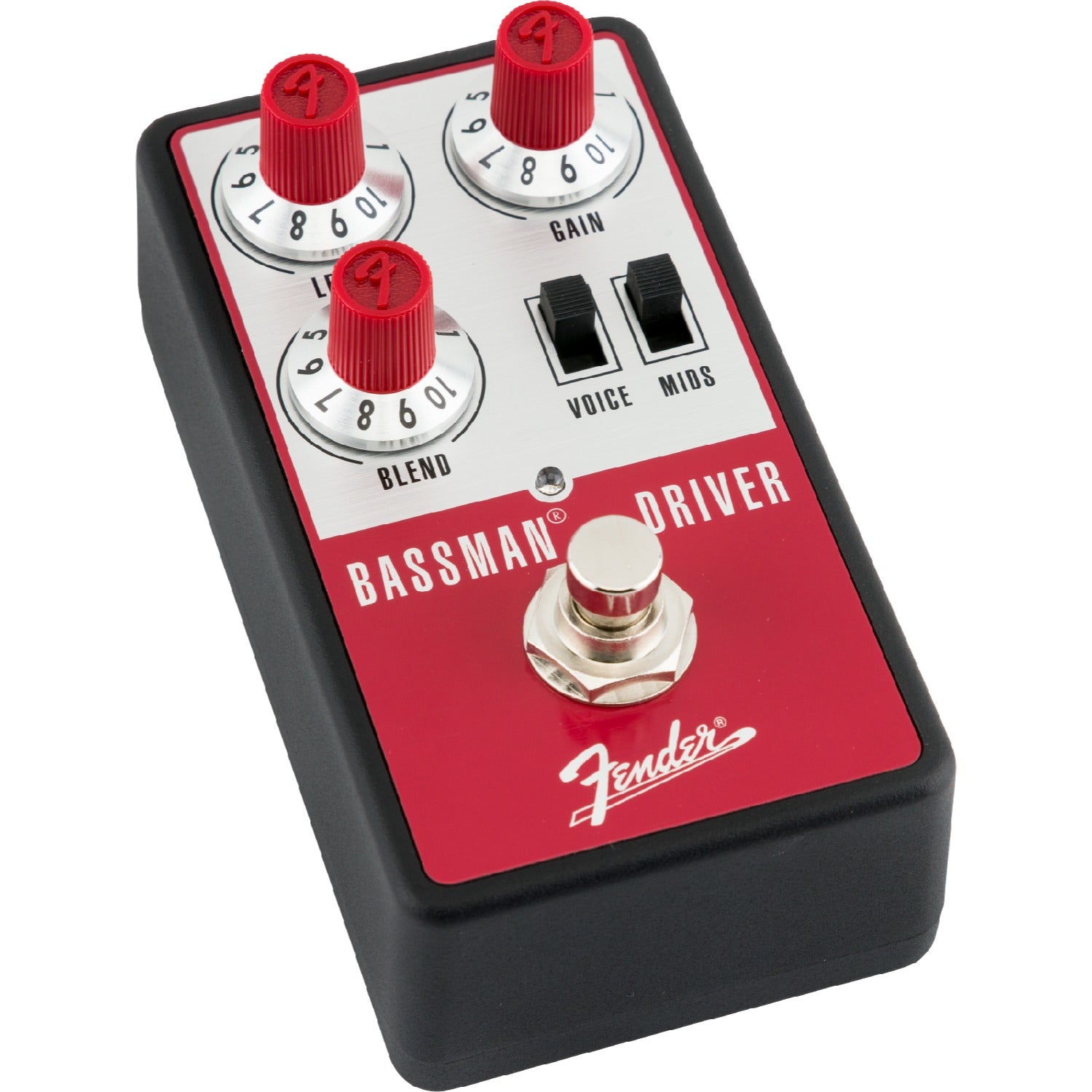 Fender Distortion Pedals Red and Silver Fender Bassman Driver Sound Effect Pedal