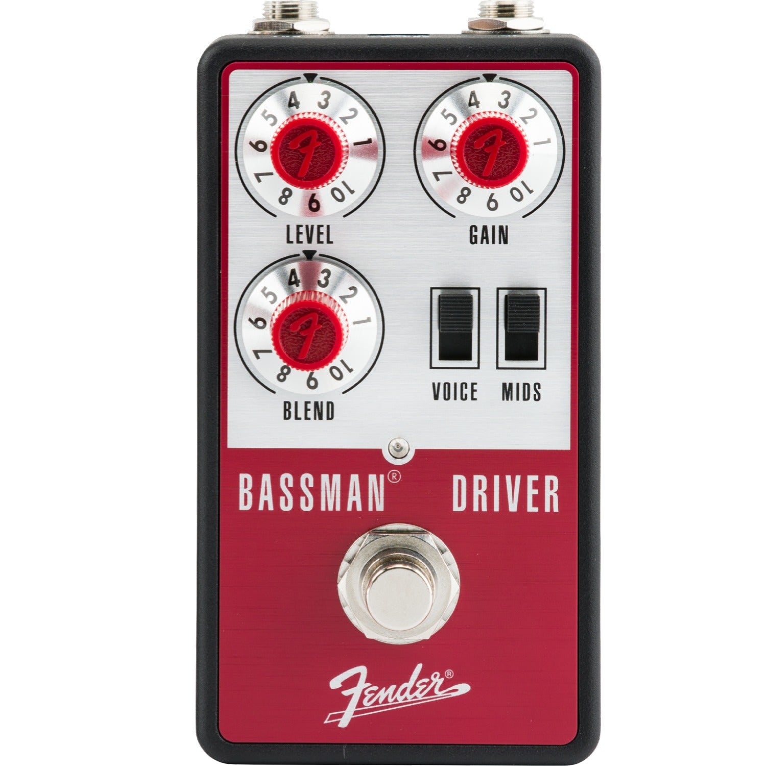 Fender Distortion Pedals Red and Silver Fender Bassman Driver Sound Effect Pedal