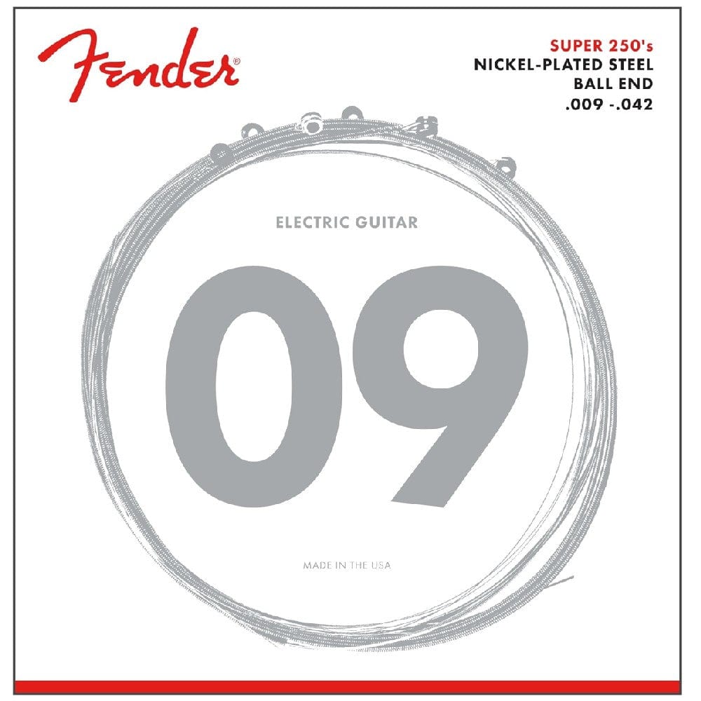 fender electric guitar strings fender 250l super 250 nickel-plated steel, electric guitar strings - light